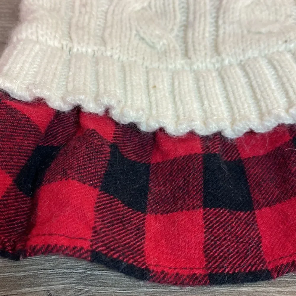 Buffalo Check Knit Fisherman Sweater Dress